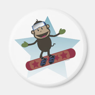 Imán del mono de la snowboard