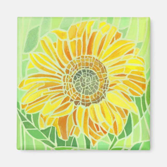 Imán del Mosaico del Girasol (Frente)