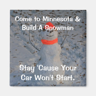 Imán del muñeco de nieve de Minnesota