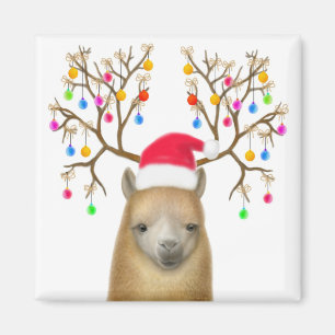 Imán del navidad de la alpaca