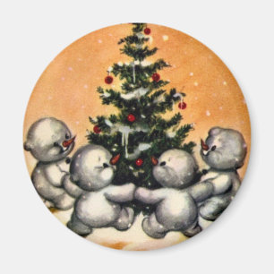 Imán del navidad de la familia del muñeco de nie