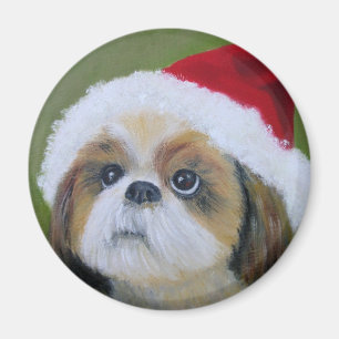 Imán del navidad de Shih Tzu