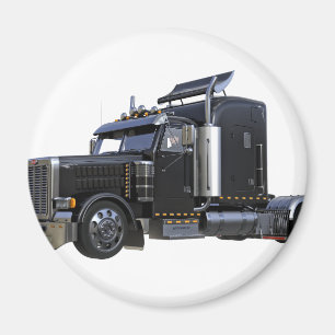 Imán Del negro camión del tractor remolque semi