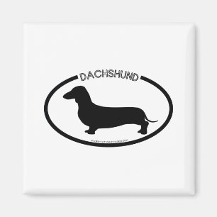 Imán del negro de la silueta del Dachshund