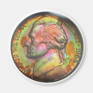 imán del níquel de 1964-D Jefferson
