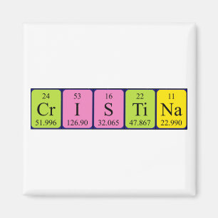 Imán del nombre de la tabla periódica de Cristin