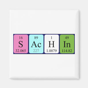 Imán del nombre de la tabla periódica de Sachin