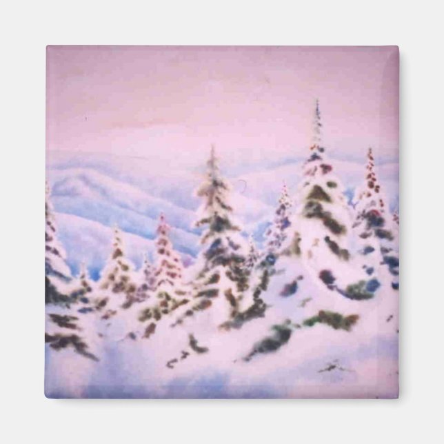 Imán del paisaje invernal (Frente)