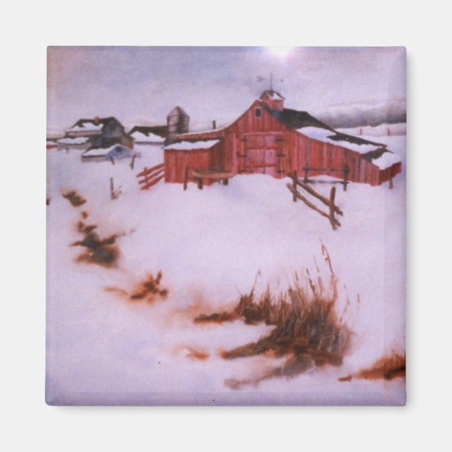 Imán del paisaje invernal (Frente)