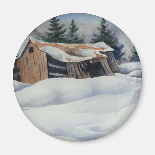 Imán del paisaje invernal (Frente)