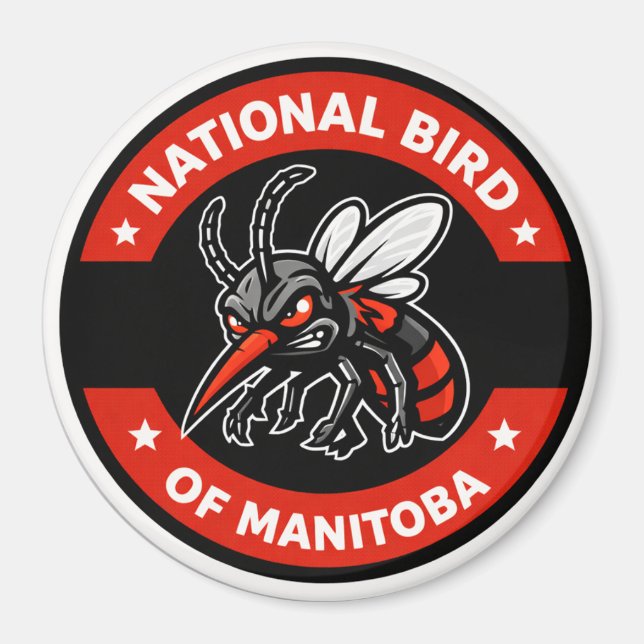 Imán del Pájaro Nacional de Manitoba Mosquito Dive (Frente)