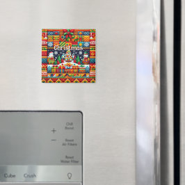 imán del patrón de Kente 2024 para navidades