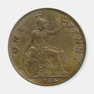 Imán del penique de 1936 Británicos