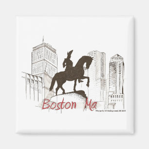 Imán del perfil de Boston Washington