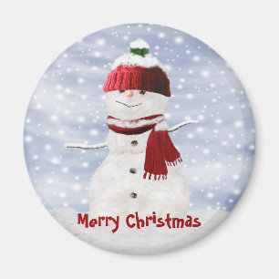 Imán del personalizable del muñeco de nieve del
