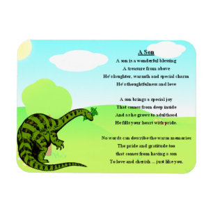 Imán del poema del hijo del dinosaurio