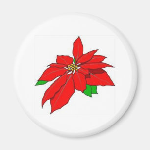 Imán del Poinsettia para el navidad