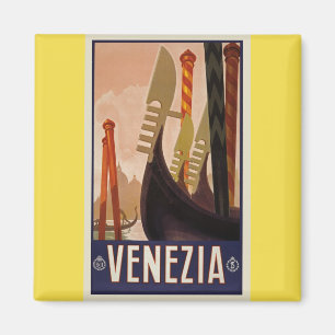 Imán del poster de los barcos de Venezia Venecia