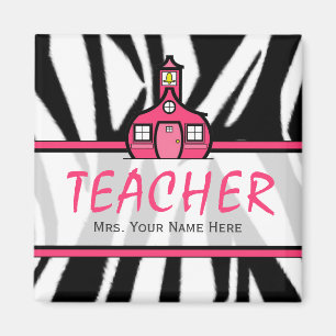Imán del profesor - estampado de zebra negro