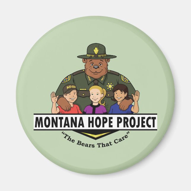 Imán del Proyecto Montana Hope (verde azulado) (Frente)