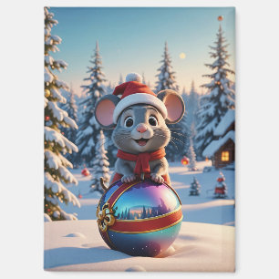 Imán del ratón navidades