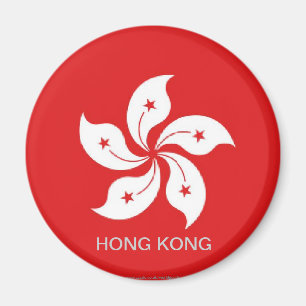 Imán del recuerdo de la bandera de Hong Kong