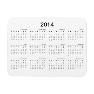 Imán del refrigerador de 2014 calendarios