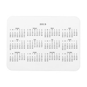 Imán del refrigerador de 2015 calendarios