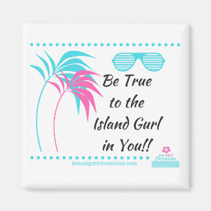 Imán del refrigerador de Gurl de la isla