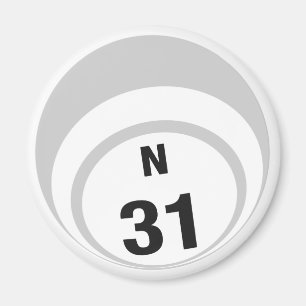 Imán del refrigerador de la bola del bingo N31