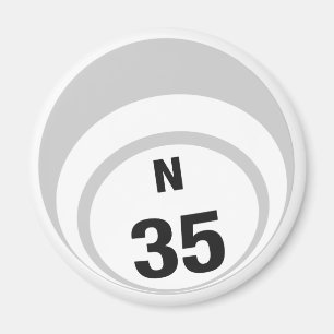 Imán del refrigerador de la bola del bingo N35