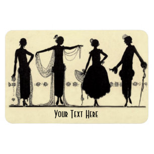 imán del refrigerador de la silueta de la moda de