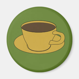 imán del refrigerador de la taza de café de los