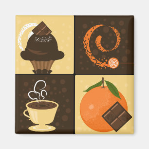 Imán del refrigerador de los amantes del café y