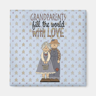 Imán del refrigerador del amor de los abuelos de