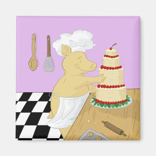 Imán del refrigerador del chef de repostería del
