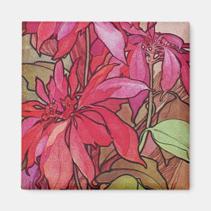 Imán del refrigerador del navidad del Poinsettia