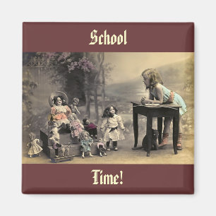 Imán del refrigerador del tiempo de la escuela de