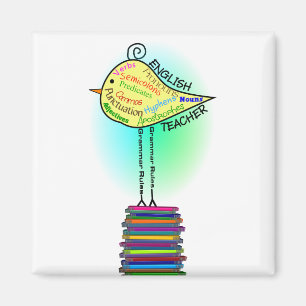 Imán Del "regalos pájaro de la gramática" del profeso