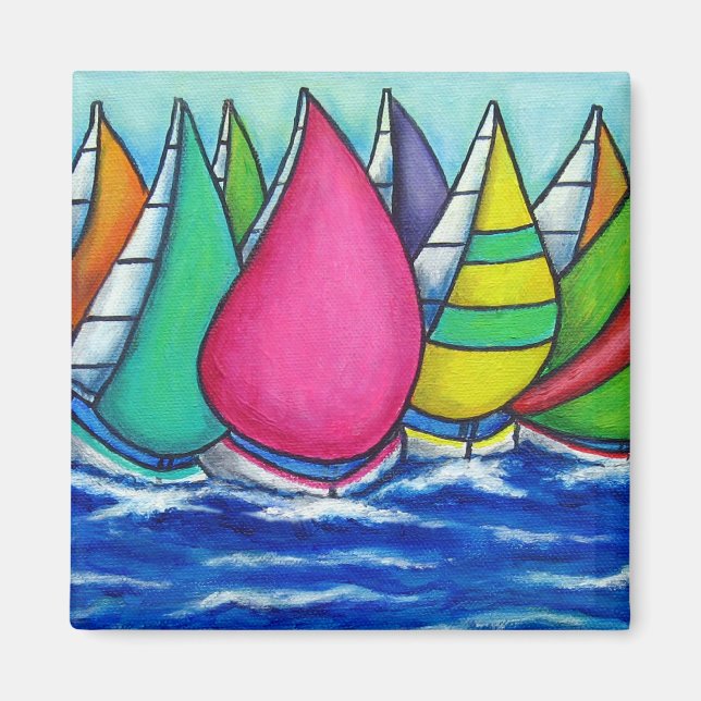 Imán del Regatta del arco iris (Frente)