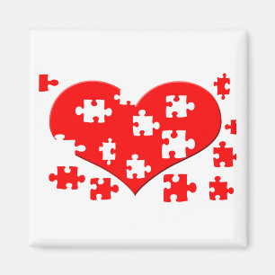 Imán del rompecabezas del corazón