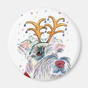 Imán del Schnauzer de Santa