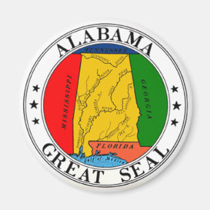 Imán del sello del estado de Alabama