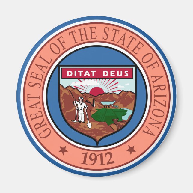 Imán del Sello del Estado de Arizona EE. UU. (Frente)