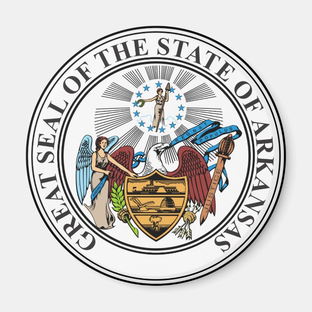 Imán del Sello del Estado de Arkansas EE. UU. (Frente)