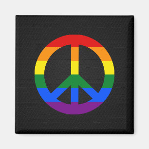 Imán del signo de la paz de la bandera de LGBT