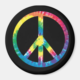 Imán del signo de la paz del teñido anudado