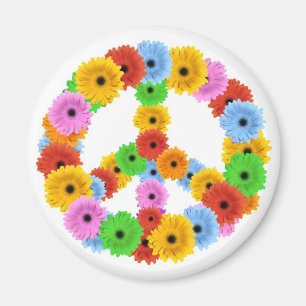 Imán del símbolo de paz de la flor