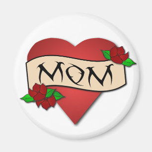 Imán del tatuaje del corazón de la mamá