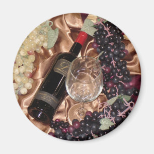 Imán del tema del vino y de la uva